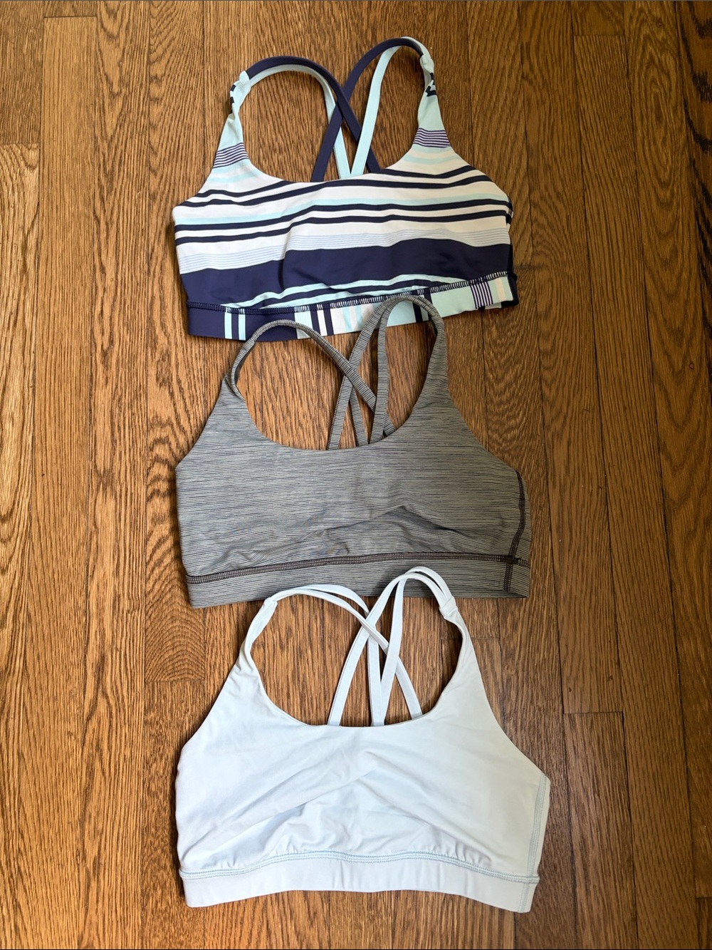 Lot of 3 Lululemon athletica size 8 "Energy" sports bras
